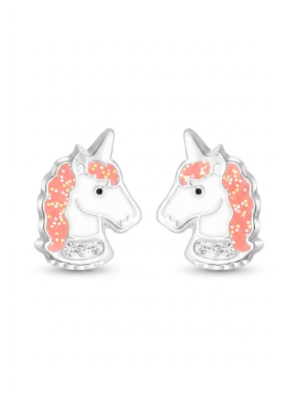 Maxte ES-APS3005-1-N5 Childrens Silver Unicorn Ear Studs… | Diademita