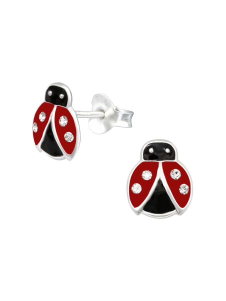 Maxte ES-APS4584-N1 Childrens Silver Ladybug Ear Studs… | Diademita