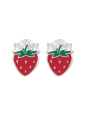 Maxte ES-APS1632-N2 Childrens Silver Strawberry Ear Studs | Diademita