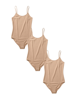 BASIC MAX Body Top Frauen 3er-Pack – Beige