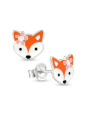 Maxte ES-APS4134-N2 Childrens Silver Fox Ear Studs With… | Diademita