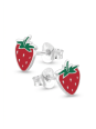 Maxte ES-APS1632-N2 Childrens Silver Strawberry Ear Studs | Diademita