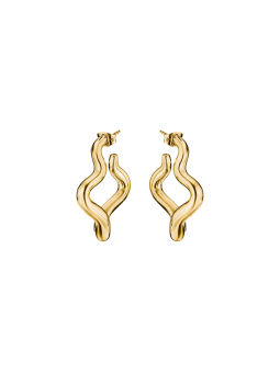 Grandes Créoles Plaquées Or au Design Courbé – Gold