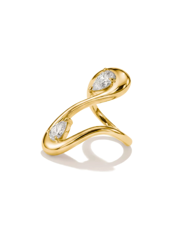 Thomas Sabo TR2545-M01-14 Gold-Plated Wave Ring with… | Diademita
