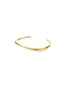 Schmaler Vergoldeter Wellen-Armreif – Gold