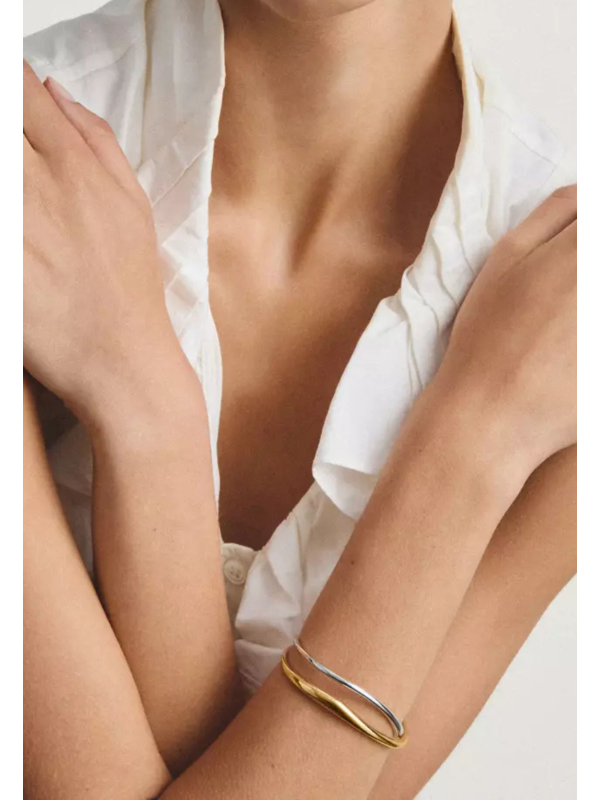 Thomas Sabo AR122-M01-39-L17 Jonc Fin Ondulé Plaqué Or | Diademita