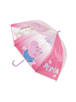 Kids Peppa Pig Transparent Manual Umbrella 45 cm – Pink