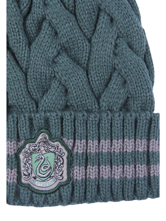 Cerda 2200009659 Strickmütze mit Bommel und Slytherin… | Diademita