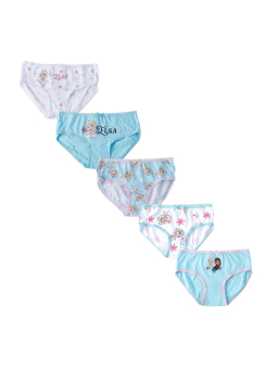 Lot de 5 Culottes en Coton avec Motif Frozen et Pochette – Multicolor