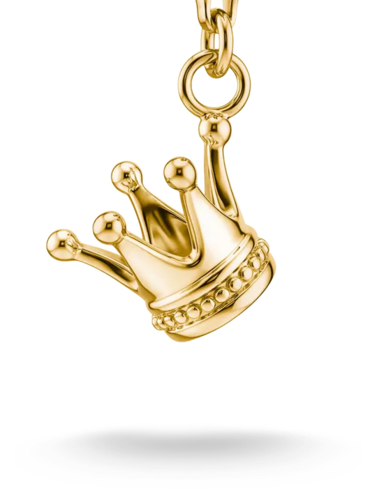 Thomas Sabo 0887-M01-39 Gold-Plated Crown Charm Pendant | Diademita
