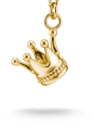 Thomas Sabo 0887-M01-39 Gold-Plated Crown Charm Pendant | Diademita