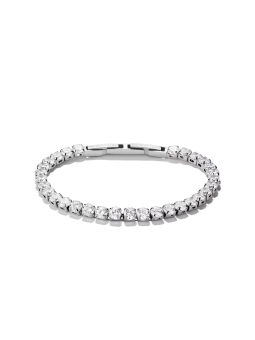 Bracelet Tennis en Acier Inoxydable avec Zirconia Blanc – Silver