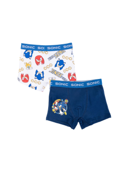 Lot de 2 Boxers en Coton Extensible avec Motif Sonic – Multicolor
