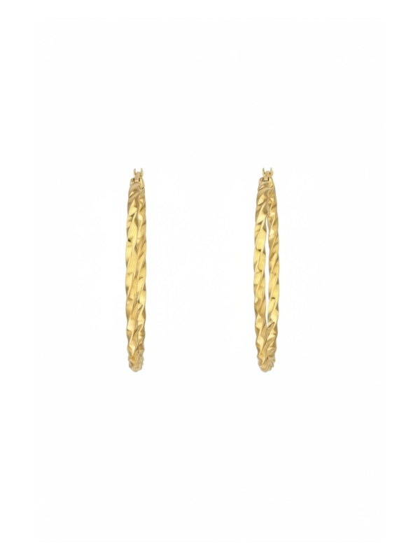 Maxte SEG-1623-GD Twisted Wire Gold Stainless Steel Hoops | Diademita