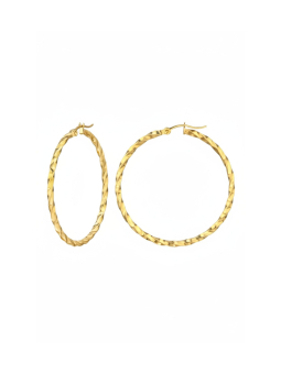 Maxte SEG-1623-GD Twisted Wire Gold Stainless Steel Hoops | Diademita