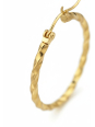 Maxte SEG-1623-GD Goldfarbene Gedrehte Edelstahl-Creolen | Diademita