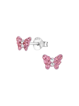 Maxte ES-APS1992-CRY-LRS Children's Silver Butterfly Ear… | Diademita