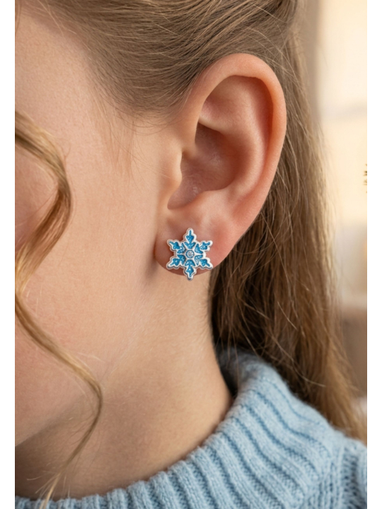 Maxte ES-APS5378-N2-AQB Children's Silver Snowflake Ear… | Diademita