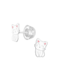 Maxte ES-JB18159-N1 Premium silberne Katzen-Ohrstecker… | Diademita