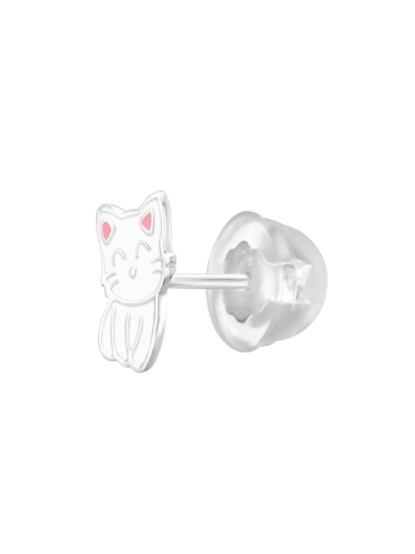 Maxte ES-JB18159-N1 Premium zilveren kat oorknopjes met… | Diademita