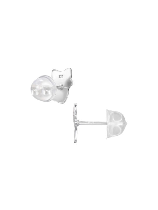 Maxte ES-JB18159-N1 Premium silberne Katzen-Ohrstecker… | Diademita