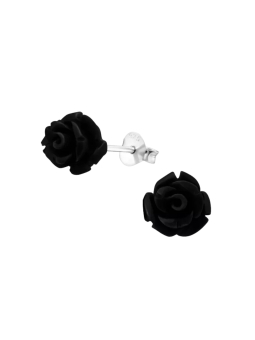Maxte ESBD-560-8 Zilveren roos oorknopjes met hars | Diademita