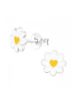 Maxte ES-APS5366-N1 Zilveren bloem oorknopjes met epoxy… | Diademita