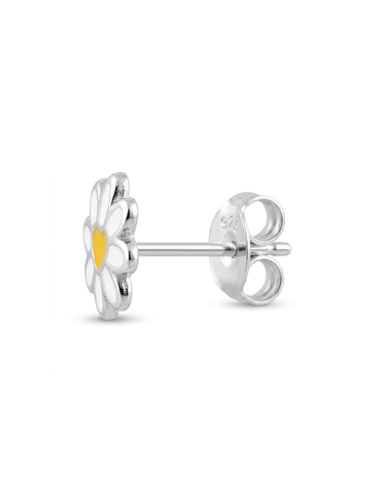 Maxte ES-APS5366-N1 Zilveren bloem oorknopjes met epoxy… | Diademita