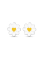 Maxte ES-APS5366-N1 Zilveren bloem oorknopjes met epoxy… | Diademita
