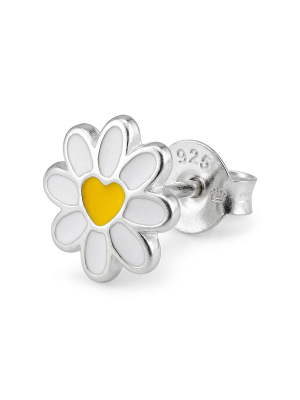 Maxte ES-APS5366-N1 Zilveren bloem oorknopjes met epoxy… | Diademita