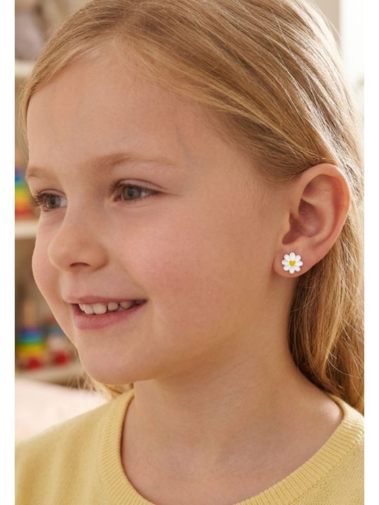 Maxte ES-APS5366-N1 Children's Silver Flower Ear Studs… | Diademita