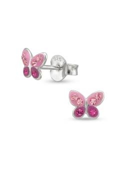 Maxte CC-APS2901-LT.ROSE/FUS Zilveren vlinder oorknopjes… | Diademita