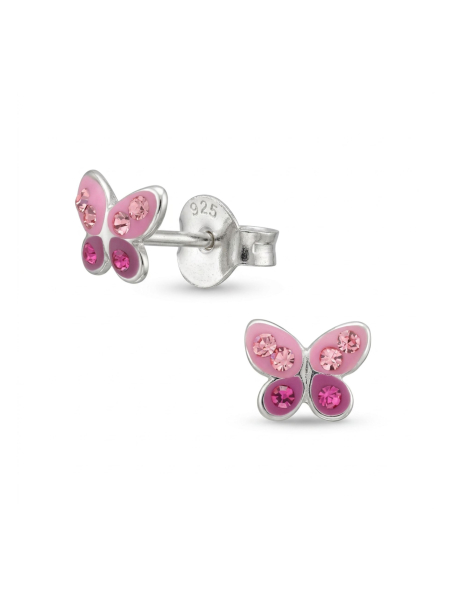 Maxte CC-APS2901-LT.ROSE/FUS Zilveren vlinder oorknopjes… | Diademita