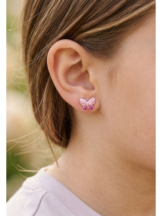 Maxte CC-APS2901-LT.ROSE/FUS Zilveren vlinder oorknopjes… | Diademita