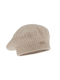 Gerippte Winter-Baskenmütze Grace für Damen – Beige