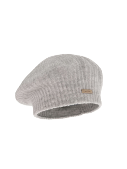 Gerippte Winter-Baskenmütze Grace für Damen – Grau
