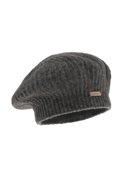 Gerippte Winter-Baskenmütze Grace für Damen – Dunkelgrau