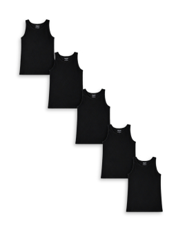 Débardeurs Fille avec Élasthanne Lot de 5 – Noir