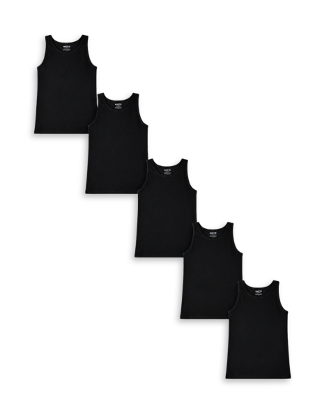 Maxte 23013 Girls' Stretch Vest Tops with Elastane 5 Pack | Diademita