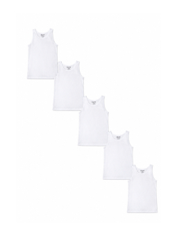 Débardeurs Fille avec Élasthanne Lot de 5 – Blanc