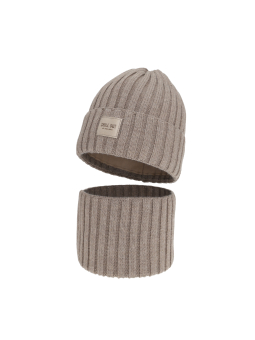 Ensemble d'hiver pour fille Zafira – Bonnet et tour de cou – Marron