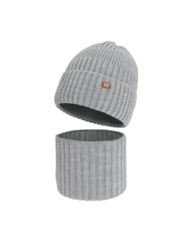 Ensemble d'hiver pour garçon Zimelo – Bonnet et tour de cou – Gris
