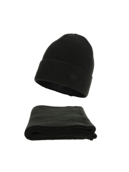 Ensemble d'hiver pour femme Rava – Bonnet et écharpe – Noir