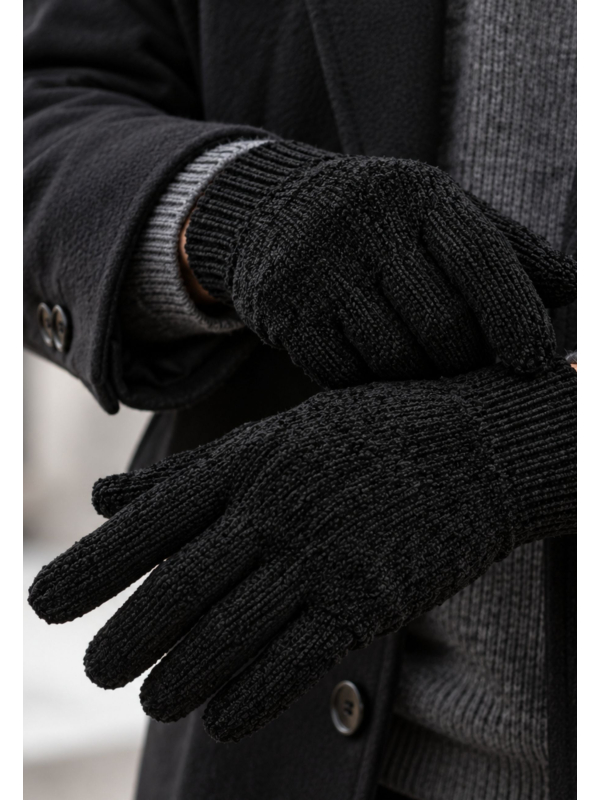 Maxte 320762-BLACK Chenille-Handschuhe Unisex | Diademita