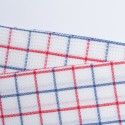 Set of 10 Premium Tea Towels, 100% Fine Cotton, 50x70 cm, Blue & Red Checkered, 185 gr/m2, Extra Thick