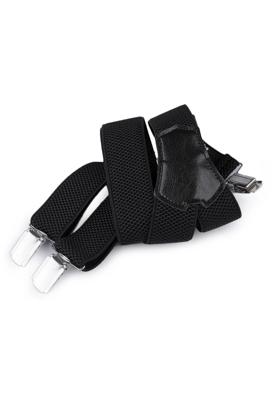 Hosenträger für Herren Breit 3.5 cm mit sehr starken 4 Metall Clip Lang Einheitsgröße