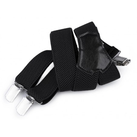 Hosenträger für Herren Breit 3.5 cm mit sehr starken 4 Metall Clip Lang Einheitsgröße