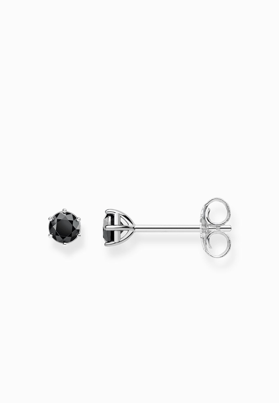 Ohrstecker Schwarz Stein