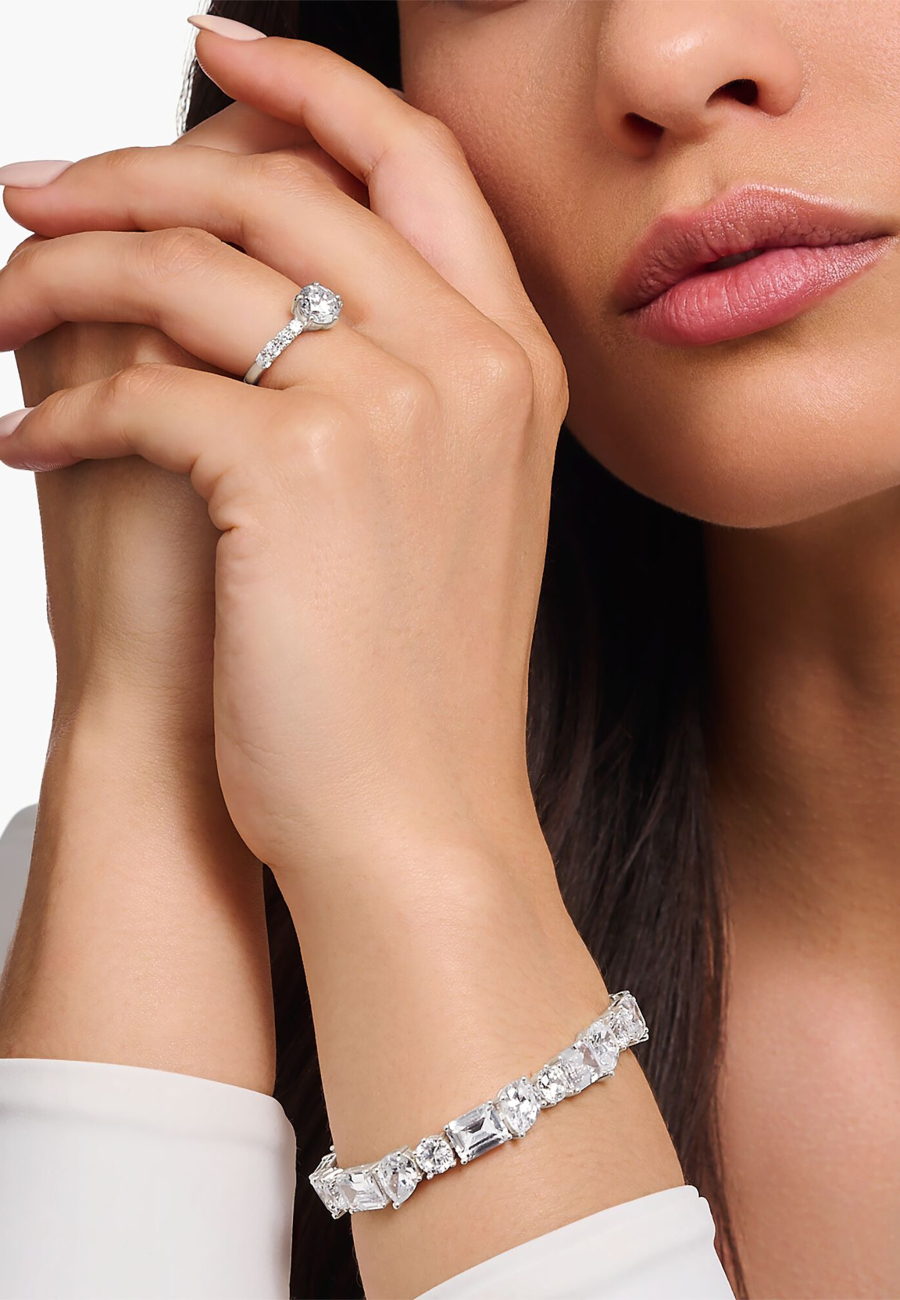 Ring Silver Solitaire White