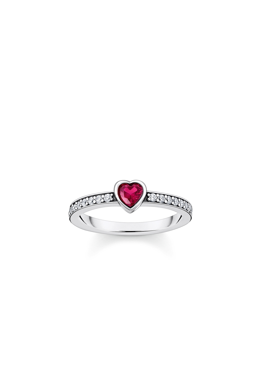 Ring Silver Solitaire Red Heart Shaped Stone Ring Silver Solitaire Red Heart Shaped Stone